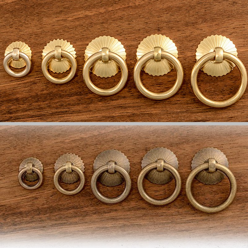 Vintage Brass Cabinet Ring Kno - Furniture Hardware Wood avaliação e preço