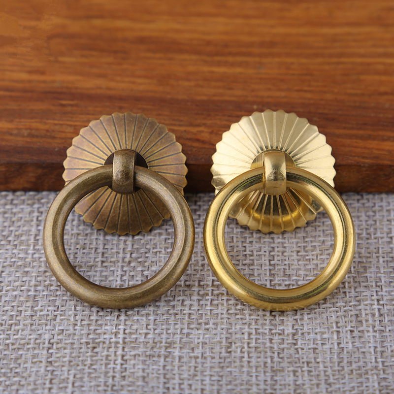 Vintage Brass Cabinet Ring Kno - Furniture Hardware Wood avaliação e preço