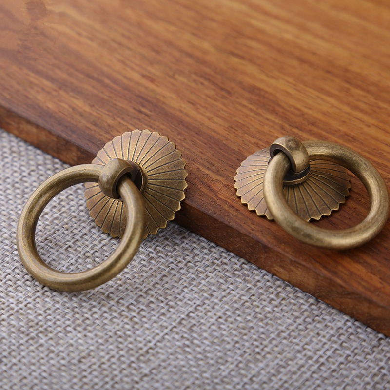 Vintage Brass Cabinet Ring Kno - Furniture Hardware Wood avaliação e preço