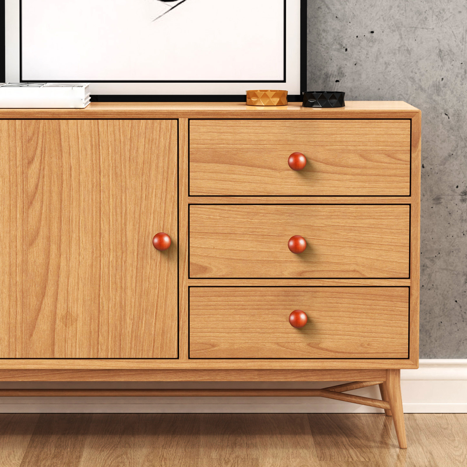 20Pcs Solid Wood Knobs Polishe - Furniture Hardware Wood avaliação e preço