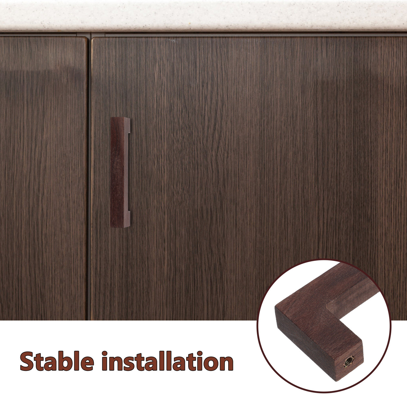 2Pcs Walnut Wood Cabinet Pull  - Furniture Hardware Replacement avaliação e preço