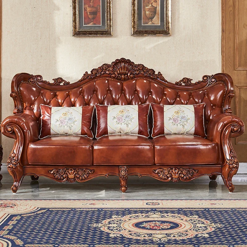 z French Style Sofa Luxury Lea - Z. A. Furniture avaliação e preço