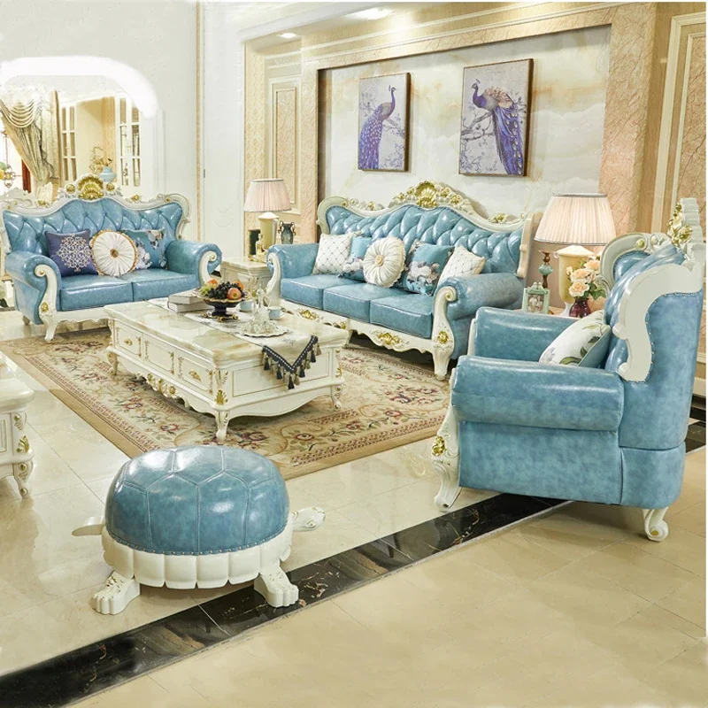 z French Style Sofa Luxury Lea - Z. A. Furniture avaliação e preço