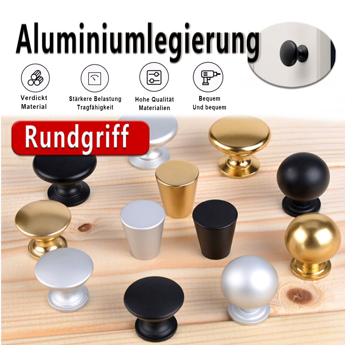 5PCS Aluminum  Kitchen Cupboar - Furniture Hardware Wood avaliação e preço